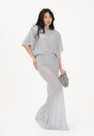 TWENTY FOURHAITCH Gonna lunga grigia da donna con micro strass A0089ARG62P AR TWENTY FOURHAITCH 