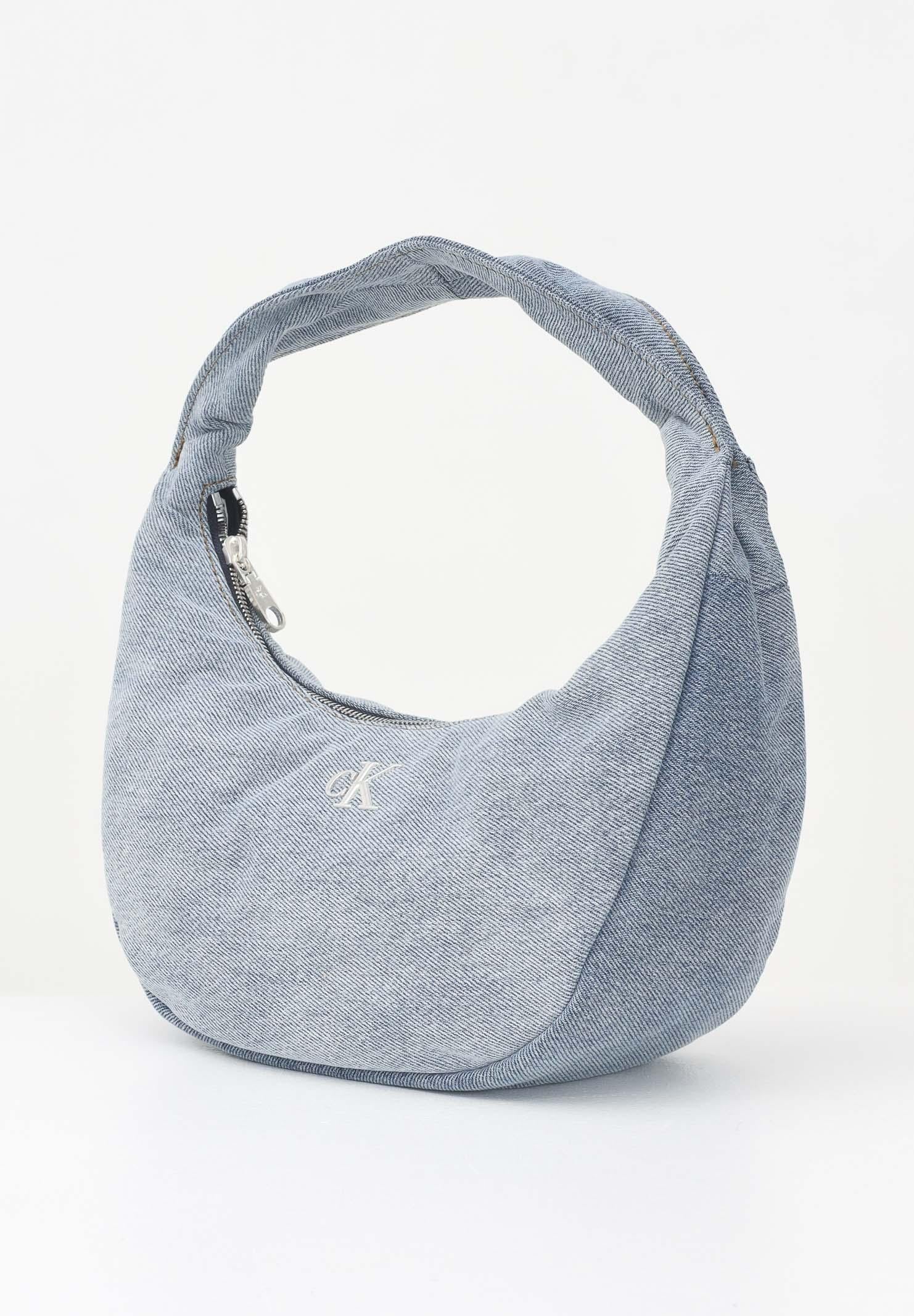 CALVIN KLEIN Borsa a spalla in denim chiaro da donna con logo LV04F3207G VGO CALVIN KLEIN 