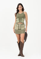 DIESEL Gonna corta verde militare per donna, ragazze e bambine stile cargo J02686KYA0D K511 DIESEL 