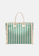MARC ELLIS Borsa mare verde e panna da donna con motivo a righe e logo BUBY-S-JOAN SOGR MARC ELLIS 