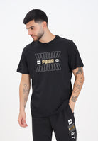 PUMA T-shirt a manica corta nera da uomo con stampa logo 688189 01 PUMA 
