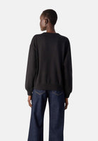 CALVIN KLEIN Fellpa girocollo LS Monologo French Terry Relaxed Crew Neck color Black, nero, da donna. LV047B234G UB1 CALVIN KLEIN 