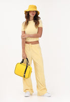 ADIDAS ORIGINALS Pantalone sportivo in spugna asciugamano Firebird giallo da donna KD1413 . ADIDAS ORIGINALS 