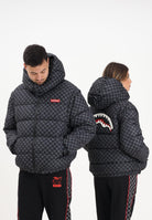 SPRAYGROUND Piumino Drip Check grigio e nero per uomo e donna SP748GRY . SPRAYGROUND 