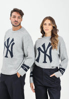 NEW ERA Maglione girocollo Oversized New York Yankees MLB Knit grigio per uomo e donna 60684321  NEW ERA 