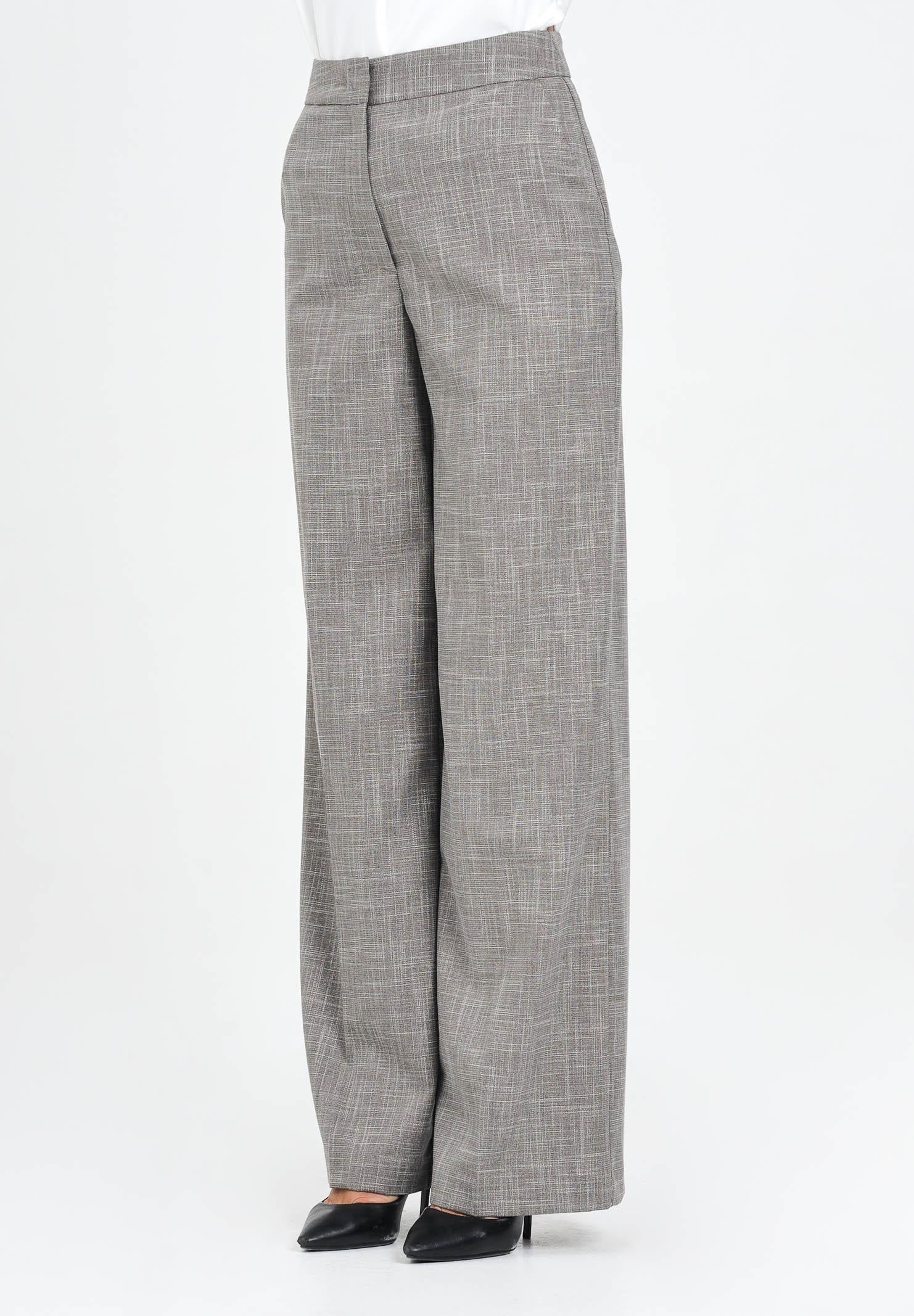 SIMONA CORSELLINI Pantalone elegante grigio da donna con motivo gessato incrociato A25CPPA015S1-C00298 V0000 SIMONA CORSELLINI 