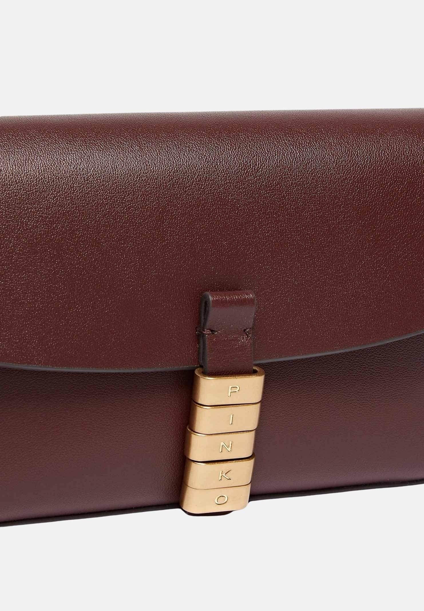 PINKO Borsa a spalla Saddle Flat burgundy da donna 105349A1ZX R49Q PINKO 