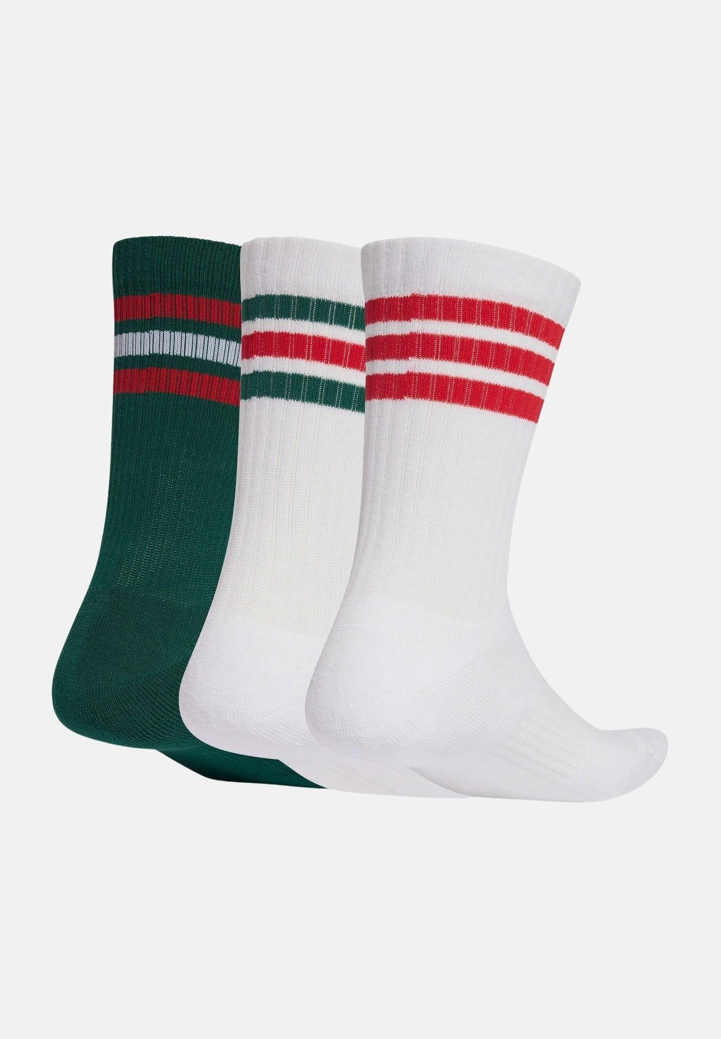 ADIDAS PERFORMANCE Calzini (3paia) Sportswear bianchi e verdi per uomo e donna KE5506 . ADIDAS PERFORMANCE 