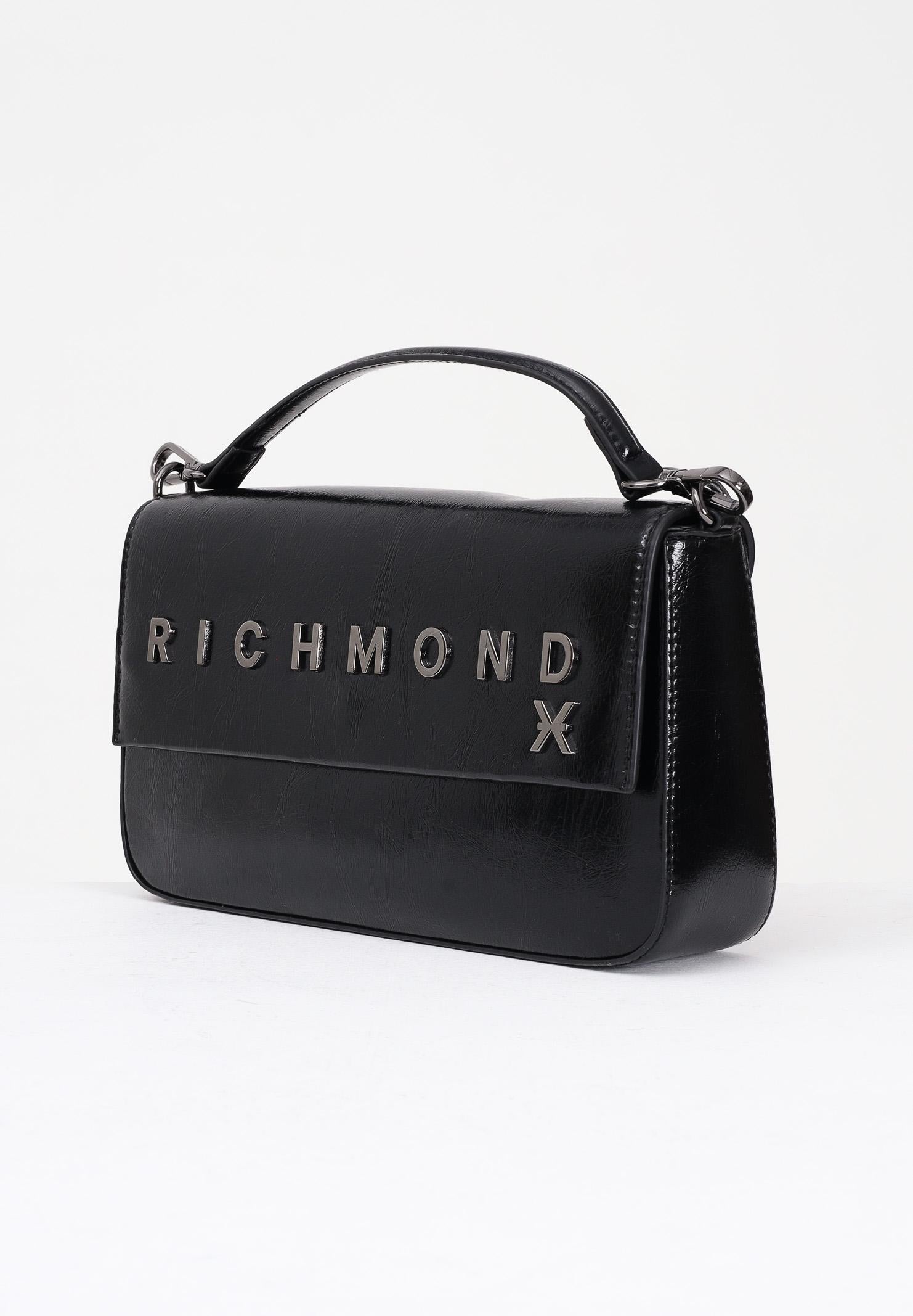RICHMOND Borsa a spalla nera da donna con logo metallico UWA25303BO BL RICHMOND 