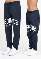 Pantalone sportivo blu per donna e bambina con logo in stile college DQ2474D0094 DQ866 DSQUARED2 