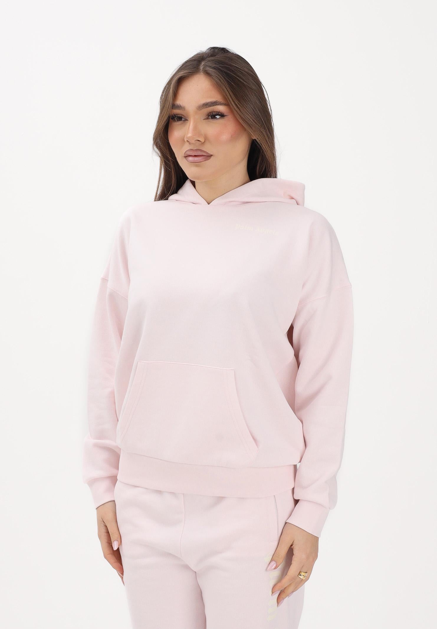 PALM ANGELS Felpa con cappuccio rosa per donna, ragazze e bambine rifinita da logo PGBB014S26FLE001 042 PALM ANGELS 