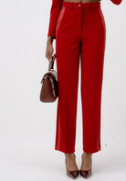 VICOLO Pantalone elegante rosso da donna con bande laterali in raso TF0305 FU35 VICOLO 