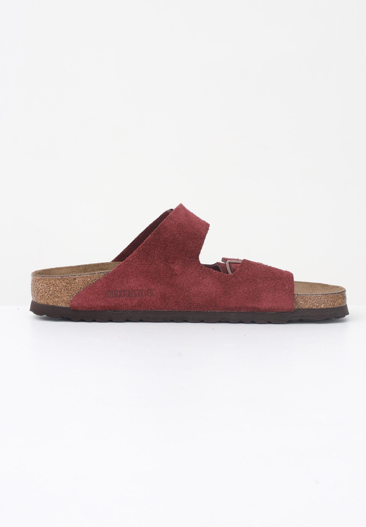 BIRKENSTOCK Ciabatte Arizona in pelle scamosciata bordeaux per uomo e donna 1028331  BIRKENSTOCK 