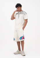 MARCELO BURLON COUNTY OF MILAN Shorts panna da uomo con stampa S6CMMABE027 412 MARCELO BURLON COUNTY OF MILAN 