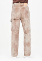 I'M BRIAN Pantalone da uomo in velluto a coste color beige effetto tie-dye JASON2925 0025 I'M BRIAN 