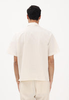 LACOSTE Camicia a manica corta panna da uomo in seersucker CH2355 FM0 LACOSTE 