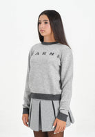 MARNI Maglioncino girocollo grigio per donna e bambina con logo M00993M00ML 0M923 MARNI 