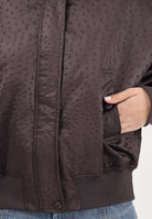 ELISABETTA FRANCHI Bomber marrone da donna in taffettà GB06D63E2 EV9 ELISABETTA FRANCHI 