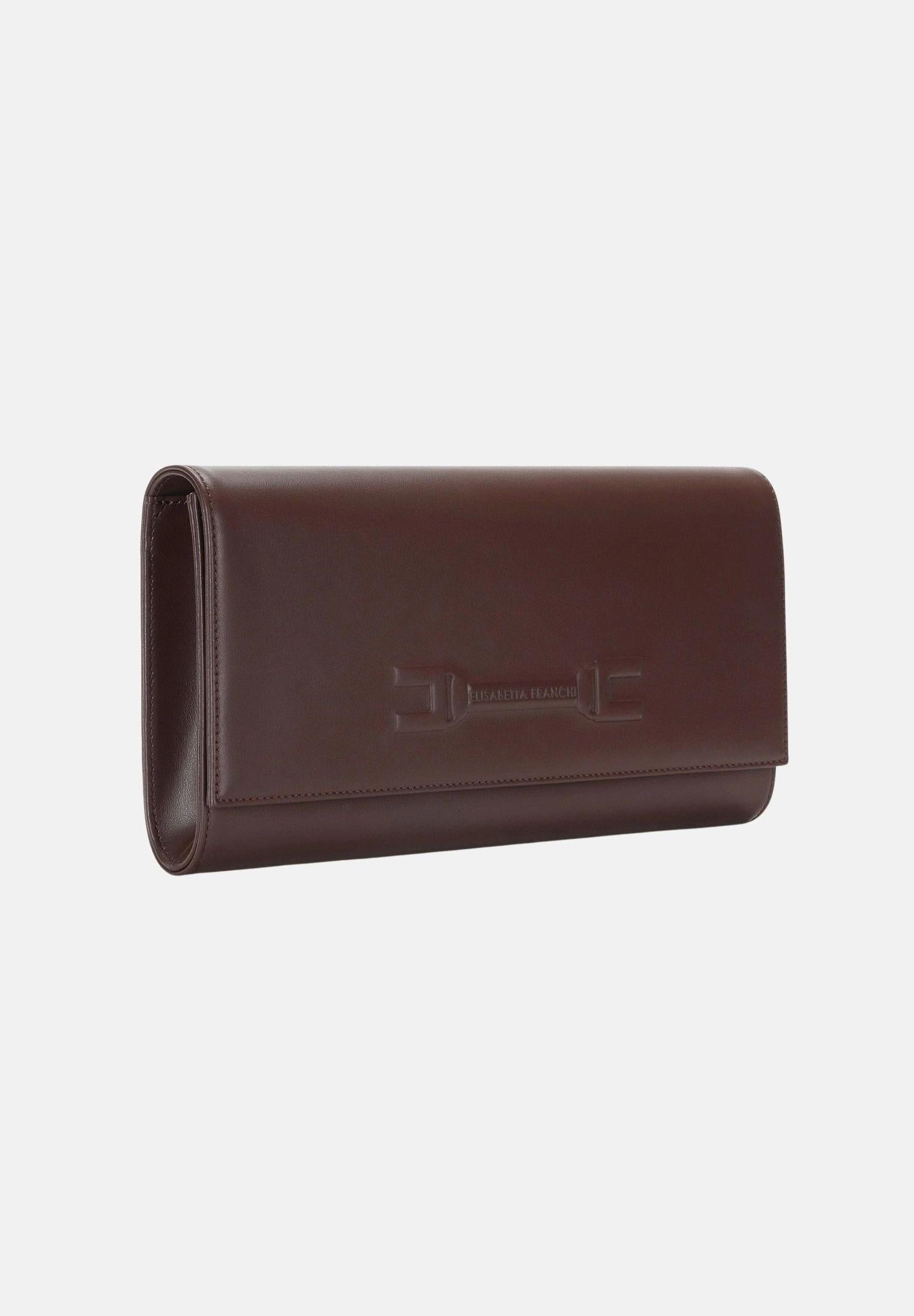 ELISABETTA FRANCHI Pochette cacao da donna realizzata in vera pelle BS99A61E2 644 ELISABETTA FRANCHI 