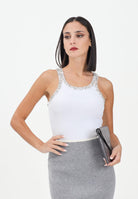 PINKO Canotta bianca da donna con ricami gioiello 104109A2TM Z04 PINKO 