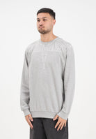 MARCELO BURLON COUNTY OF MILAN Felpa girocollo grigia da uomo con grafica ali F5CAMASW001 101 MARCELO BURLON COUNTY OF MILAN 