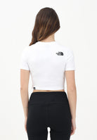 THE NORTH FACE T-shirt crop a manica corta bianca da donna con logo NF0A55AOFN41  THE NORTH FACE 