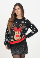 JDY Maglioncino girocollo nero da donna con renna 15238375 Black JDY 