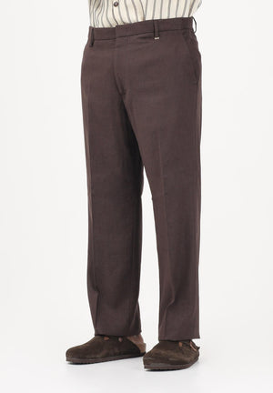 I'M BRIAN Pantalone in lino marrone da uomo PA3703 020 I'M BRIAN 