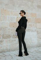 ELISABETTA FRANCHI Pantalone elegante nero da donna con cristalli PA12857E2 110 ELISABETTA FRANCHI 