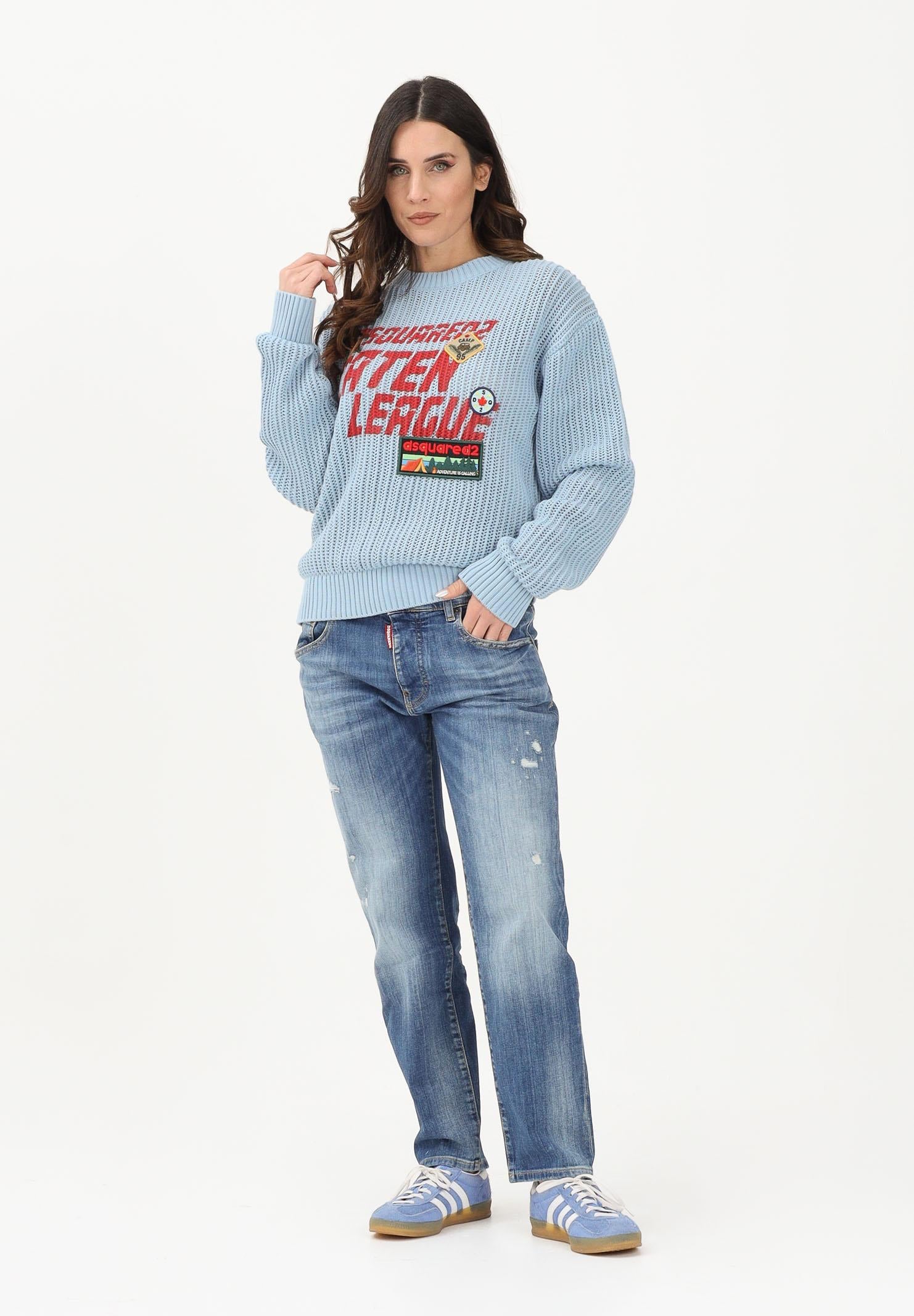 DSQUARED2 Jeans Stanislav in denim medio per donna, ragazzi e bambini con abrasioni DQ0731D0AFN DQ01 DSQUARED2 