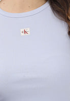 CALVIN KLEIN JEANS Canotta celeste da donna con logo LV047C201GTKF . CALVIN KLEIN JEANS 