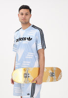 ADIDAS ORIGINALS T-shirt a manica corta Loose Sponsored azzurra da uomo KE2161 . ADIDAS ORIGINALS 