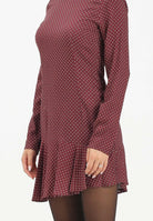 MAR DE MARGARITAS Abito corto Astrid bordeaux da donna con micro fantasia a pois MMABW01273 RS19 Mar de margaritas 