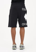 MARCELO BURLON COUNTY OF MILAN Shorts sportivo nero da uomo con stampa laterale S6CMMABE097 110 MARCELO BURLON COUNTY OF MILAN 