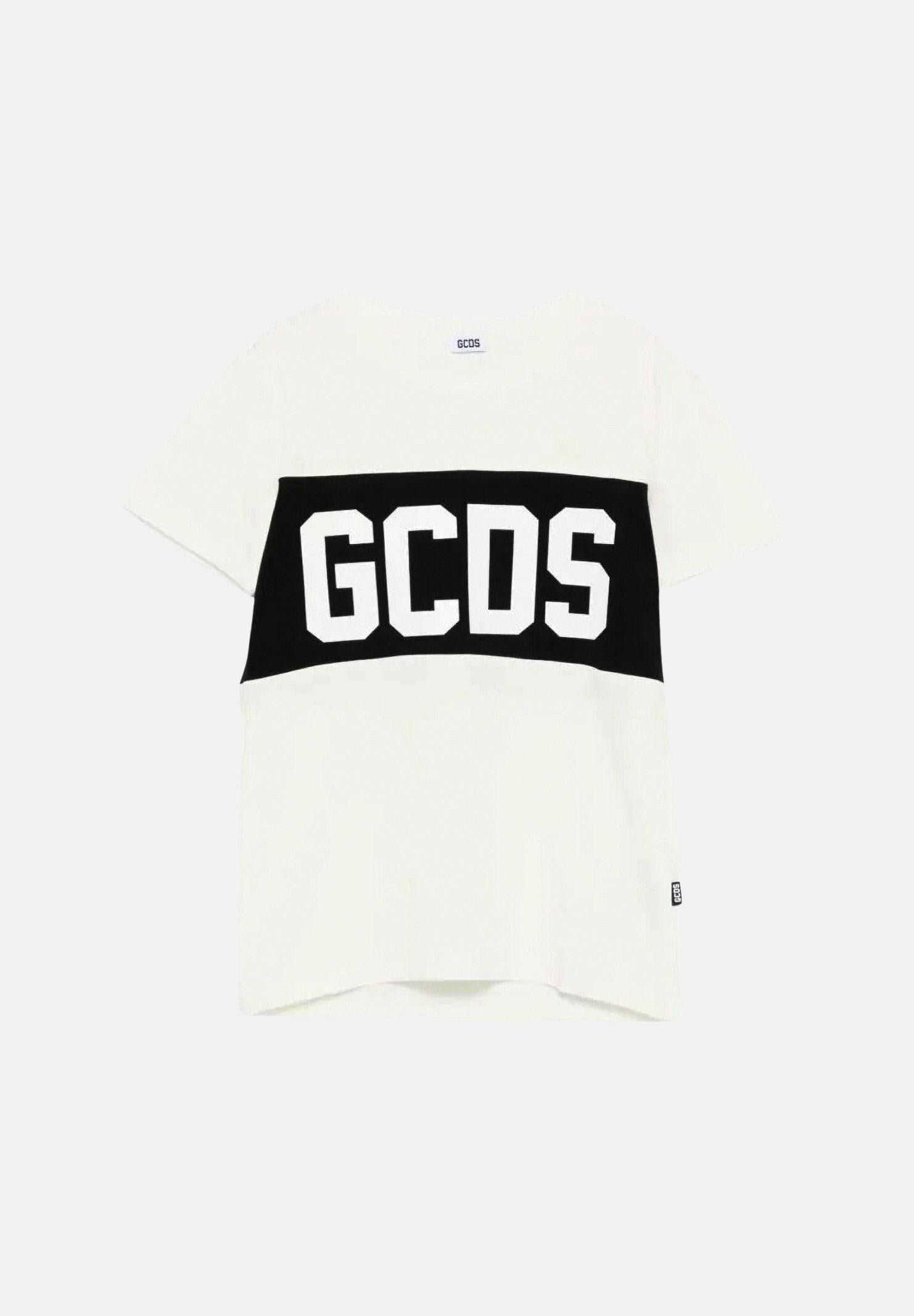 GCDS T-shirt a manica corta bianca per bambino e bambina con stampa logo GCDS Z0UKQC585J105 100B GCDS 