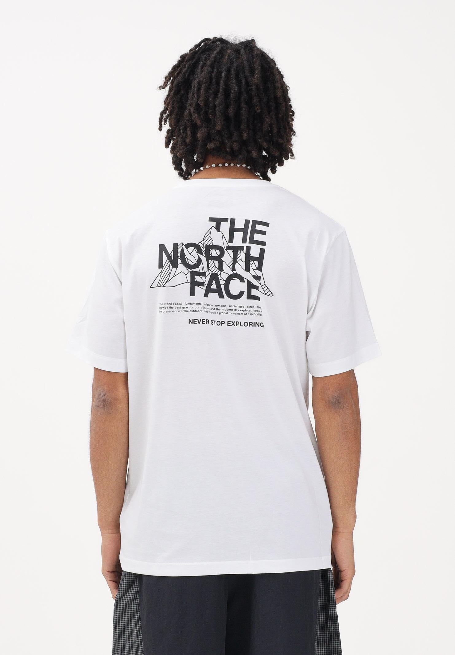 THE NORTH FACE T-shirt a manica corta Mountain Sketch bianca da uomo NF0A8GUZFN41 . THE NORTH FACE 
