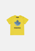 DSQUARED2 T-shirt a manica corta gialla da neonato con stampa DQ3278D00XM DQ220 DSQUARED2 