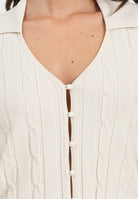 ONLY Cardigan panna da donna con bottoni perla 15352102 Birch ONLY 