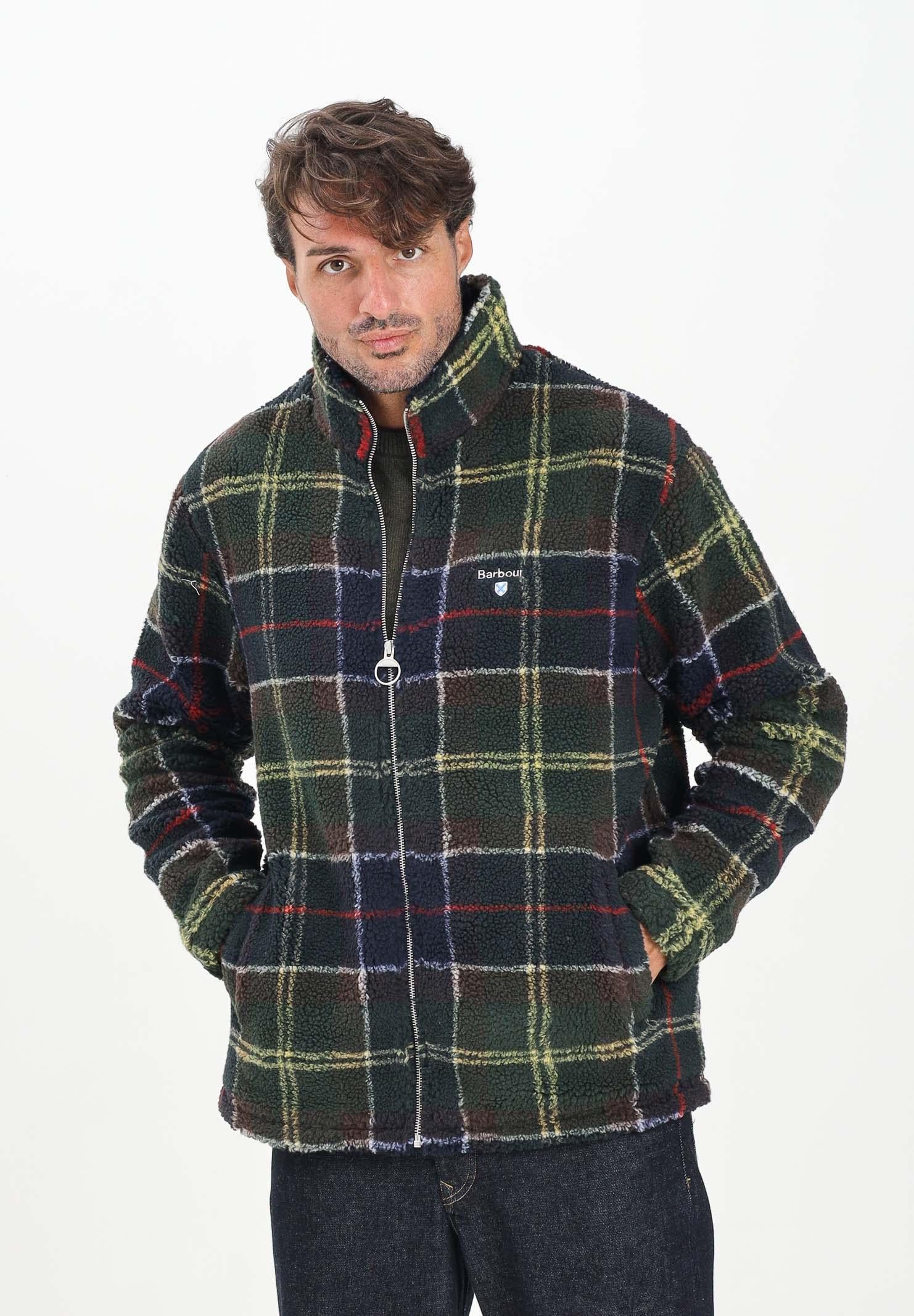 BARBOUR Felpa con zip pile sherpa tartan da uomo 252MMFL0187 TN11 BARBOUR 