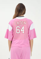 DSQUARED2 T-shirt a manica corta rosa per donna e bambina con marchio stile basket DQ2824D0AC4 DQ321 DSQUARED2 