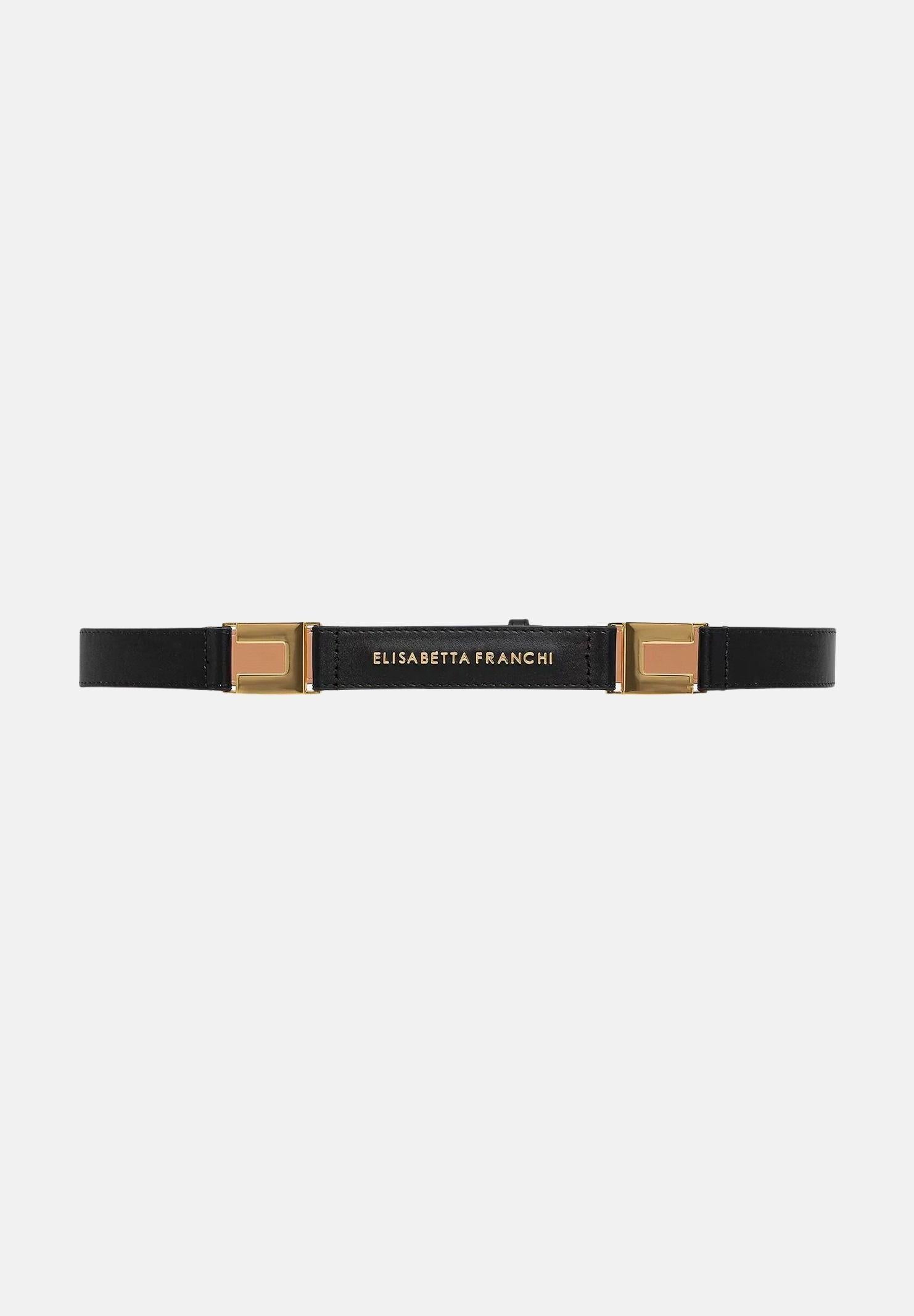ELISABETTA FRANCHI Cintura nera da donna con logo CT09S61E2 110 ELISABETTA FRANCHI 
