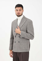 SELECTED HOMME Giacca da uomo realizzata con motivo spigato nei toni del marrone e del beige 16098742 BrownRice SELECTED HOMME 