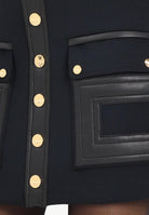 ELISABETTA FRANCHI Gonna corta nera da donna con dettagli logo<BR/> GO12057E2 110 ELISABETTA FRANCHI 