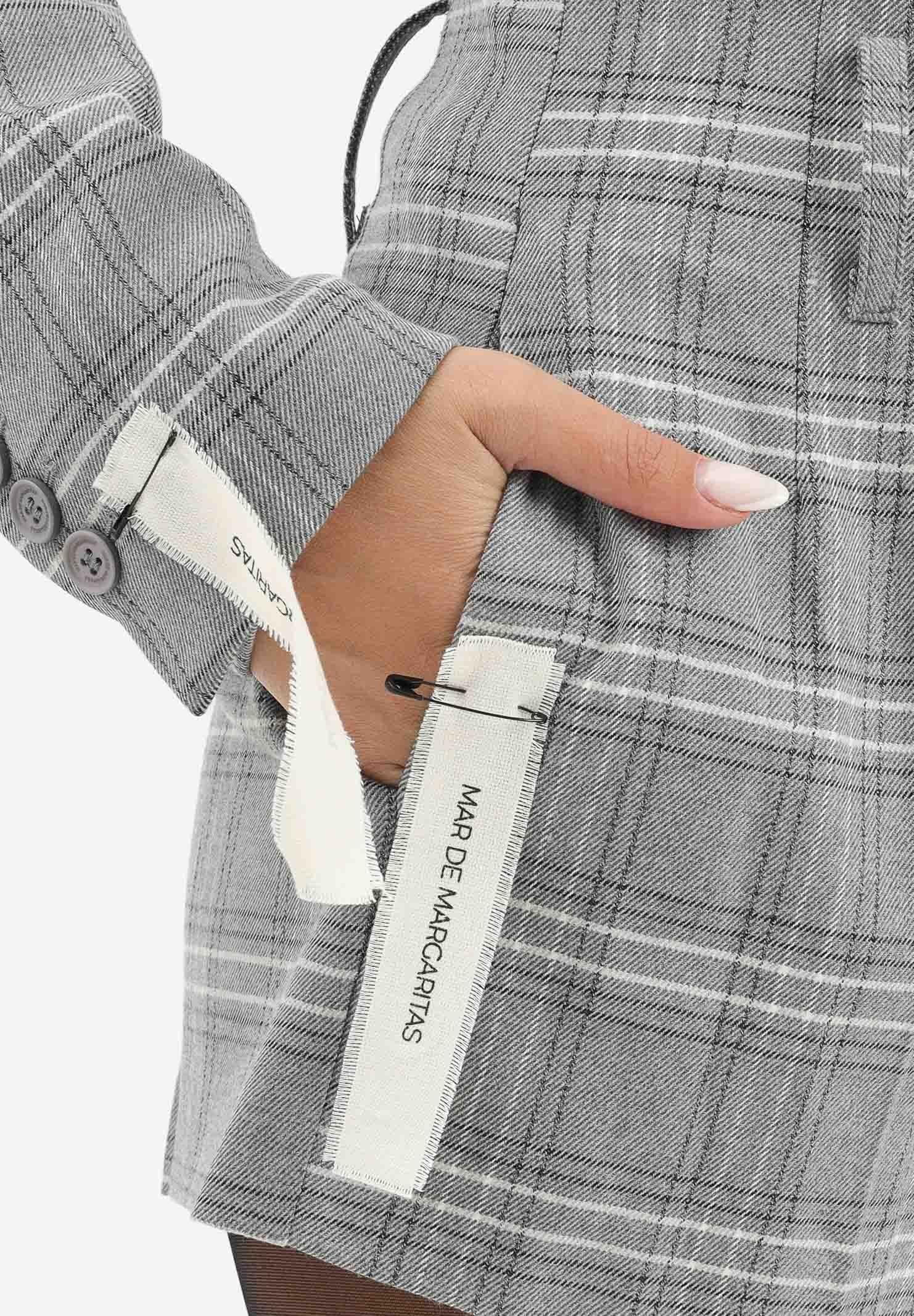 MAR DE MARGARITAS Shorts Ardesia grigio da donna con fantasia a quadri MMABW01423 GR00 Mar de margaritas 