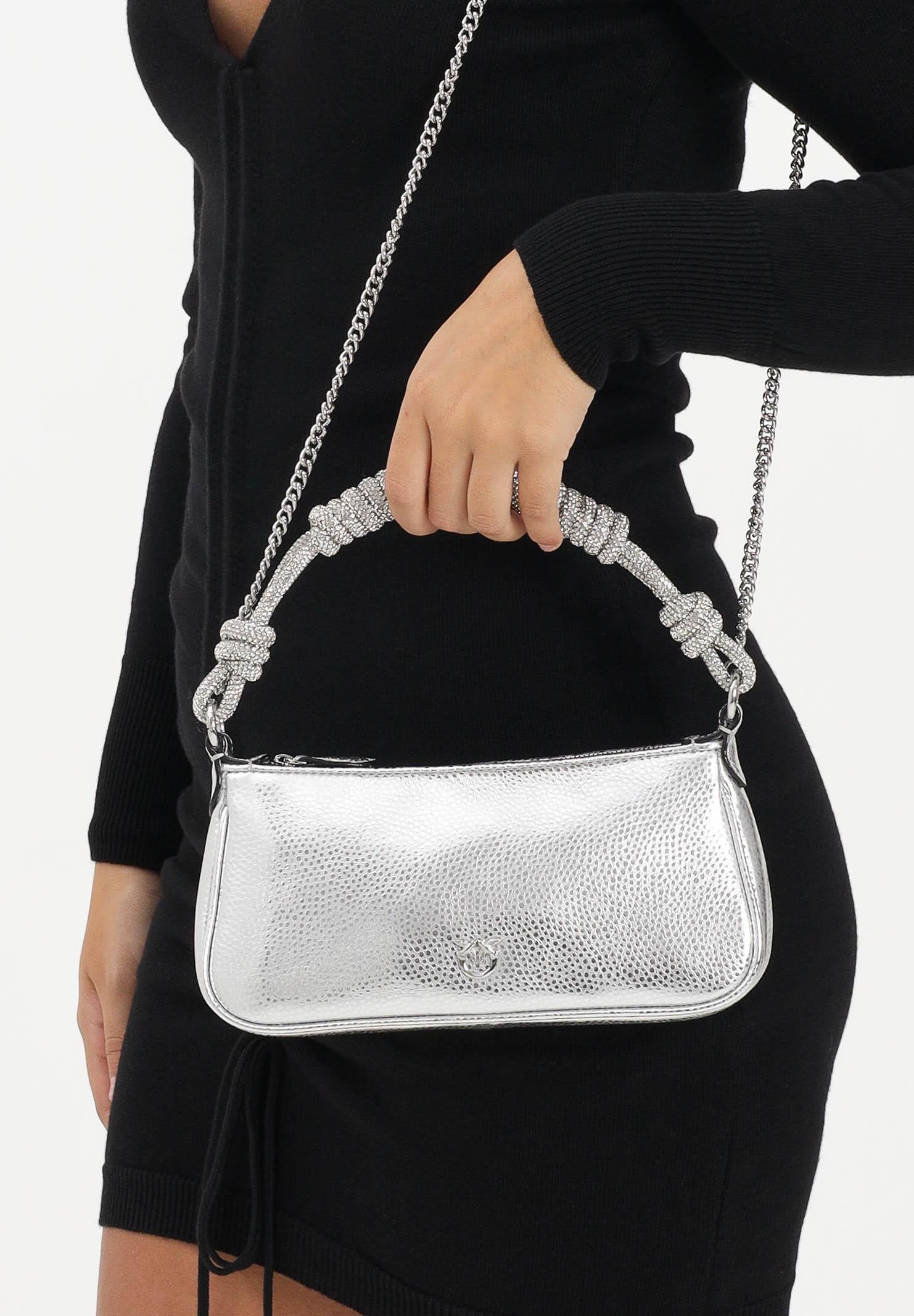 PINKO Borsa a spalla Mini Half Moon Baguette argento da donna 105915A2WD ZZFN PINKO 