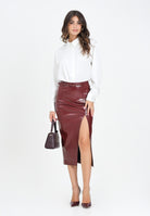 SIMONA CORSELLINI Gonna midi bordeaux da donna A25CPGO00501 V0752 SIMONA CORSELLINI 