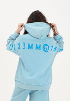 MAISON MARGIELA Felpa con zip azzurra per donna, ragazzi e bambini rifinita da logo M60978MM07L M6809 MAISON MARGIELA 