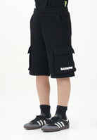 BARROW Shorts sportivo nero per donna, ragazzi e bambini con stampa logo S5BKJUBE084 110 BARROW 