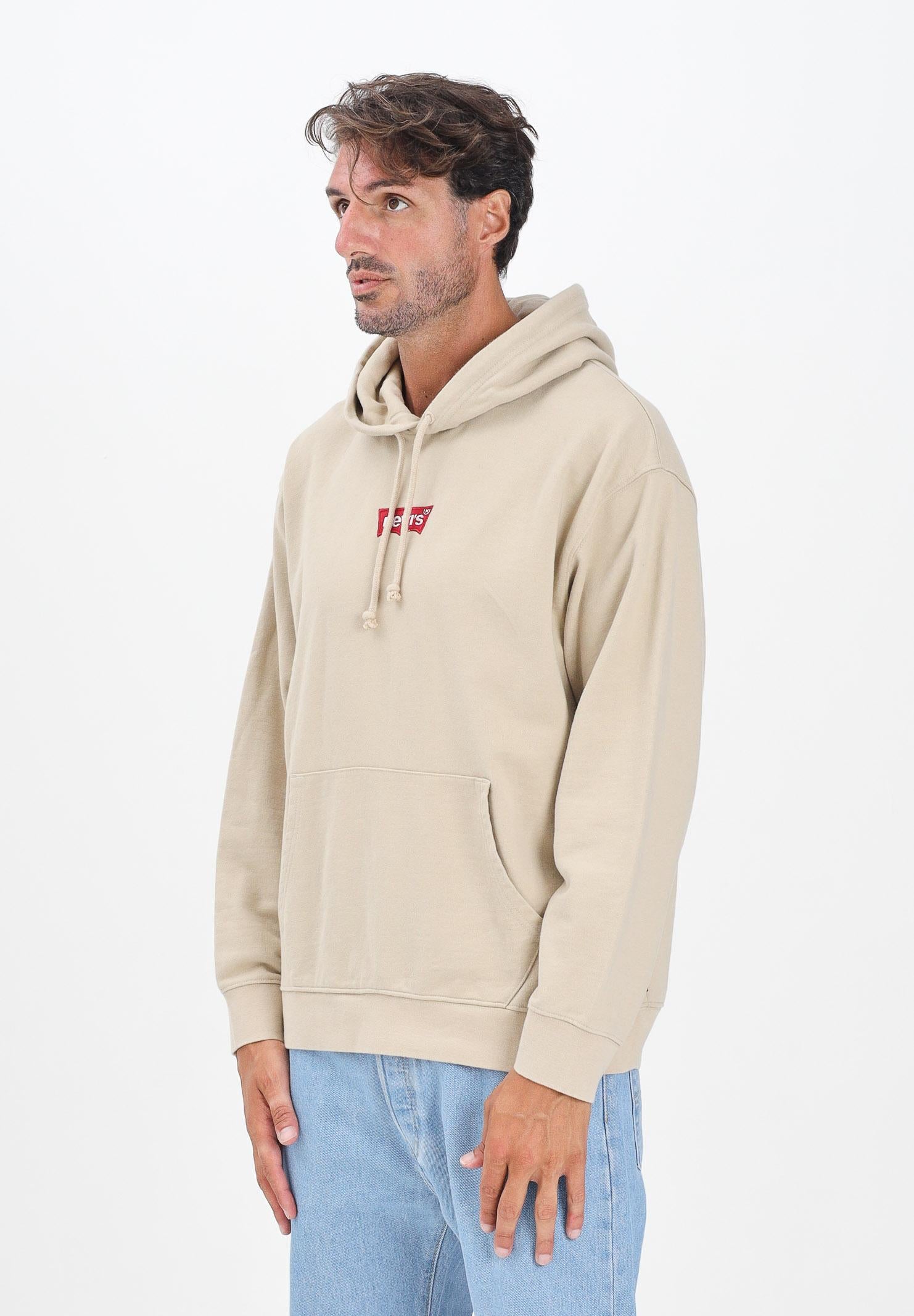 LEVI'S® Felpa con cappuccio beige da uomo rifinita da stampa sul retro 38479-0423  LEVI'S® 