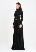 ELISABETTA FRANCHI Abito lungo nero da donna in jersey lurex ABR1256E2 110 ELISABETTA FRANCHI 